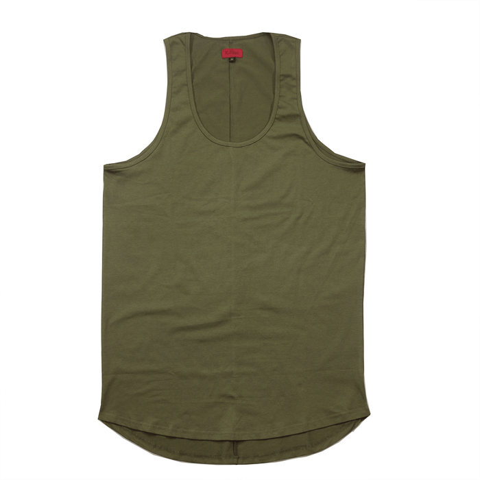 SI Scalloped Tank Top - Olive