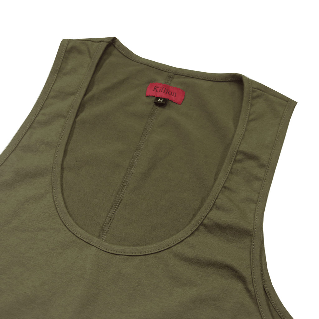 SI Scalloped Tank Top - Olive