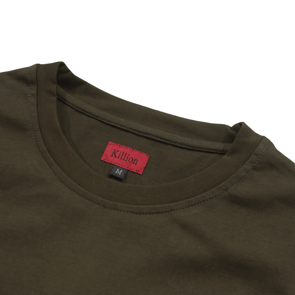 Premium Scallop Extended Tee - Dark Olive