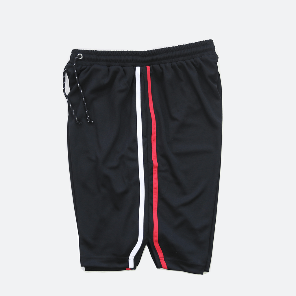 Split Stripe Basketball Shorts - Black