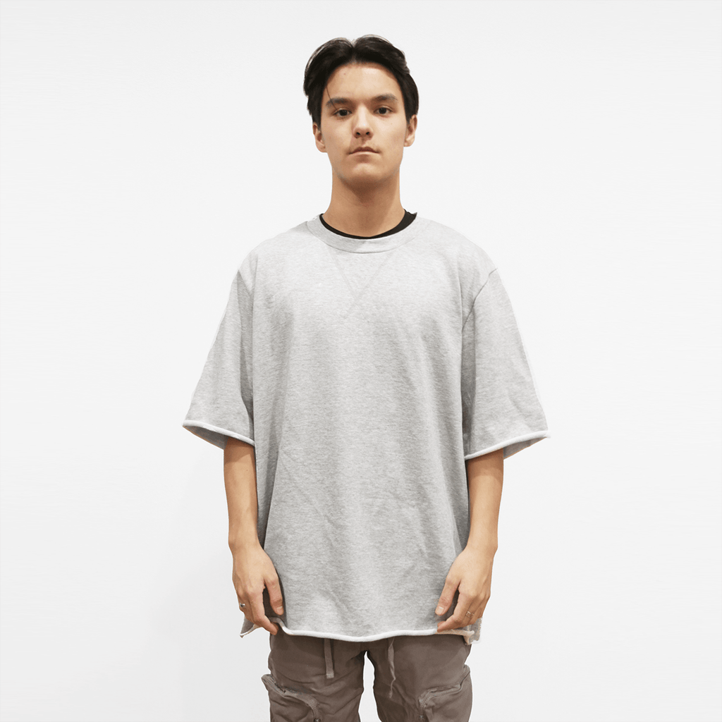 Oversized Raw Edged Lounger - Heather Grey