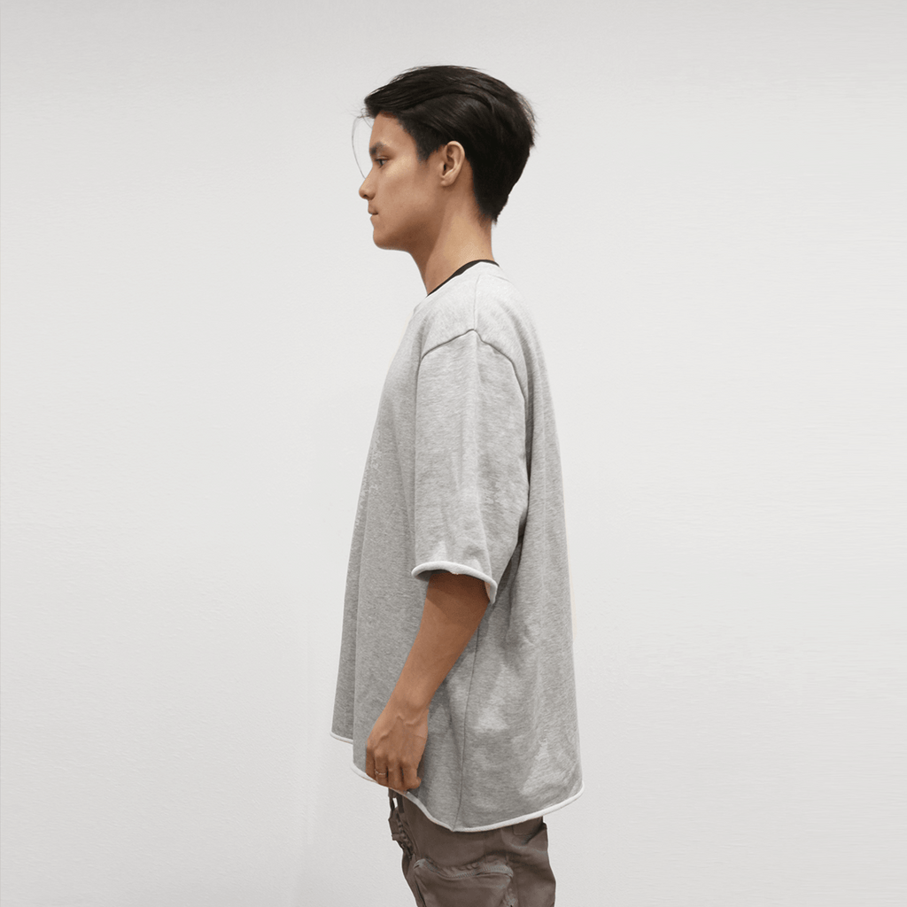 Oversized Raw Edged Lounger - Heather Grey