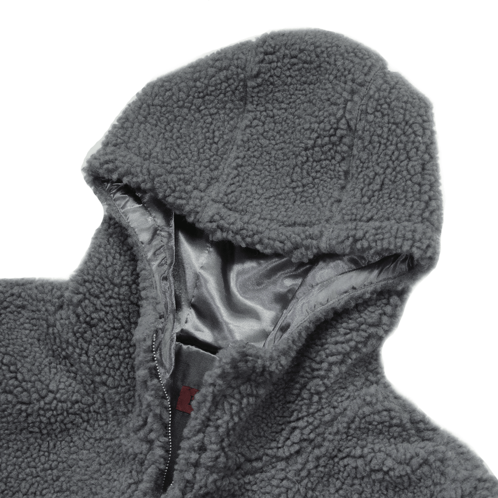 Sherpa Half-Zip Pullover Hoodie - Slate Grey