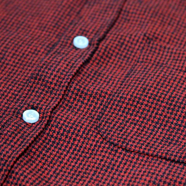 Micro Houndstooth S/S Buttonup - Black/Red