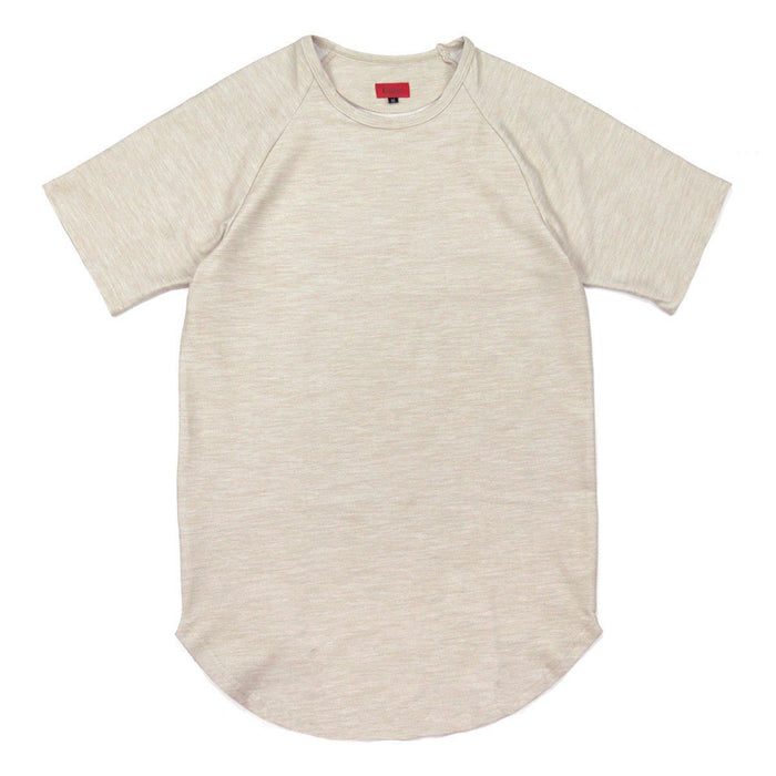 Brushed Melange Extended Scoop Shirt - Ivory