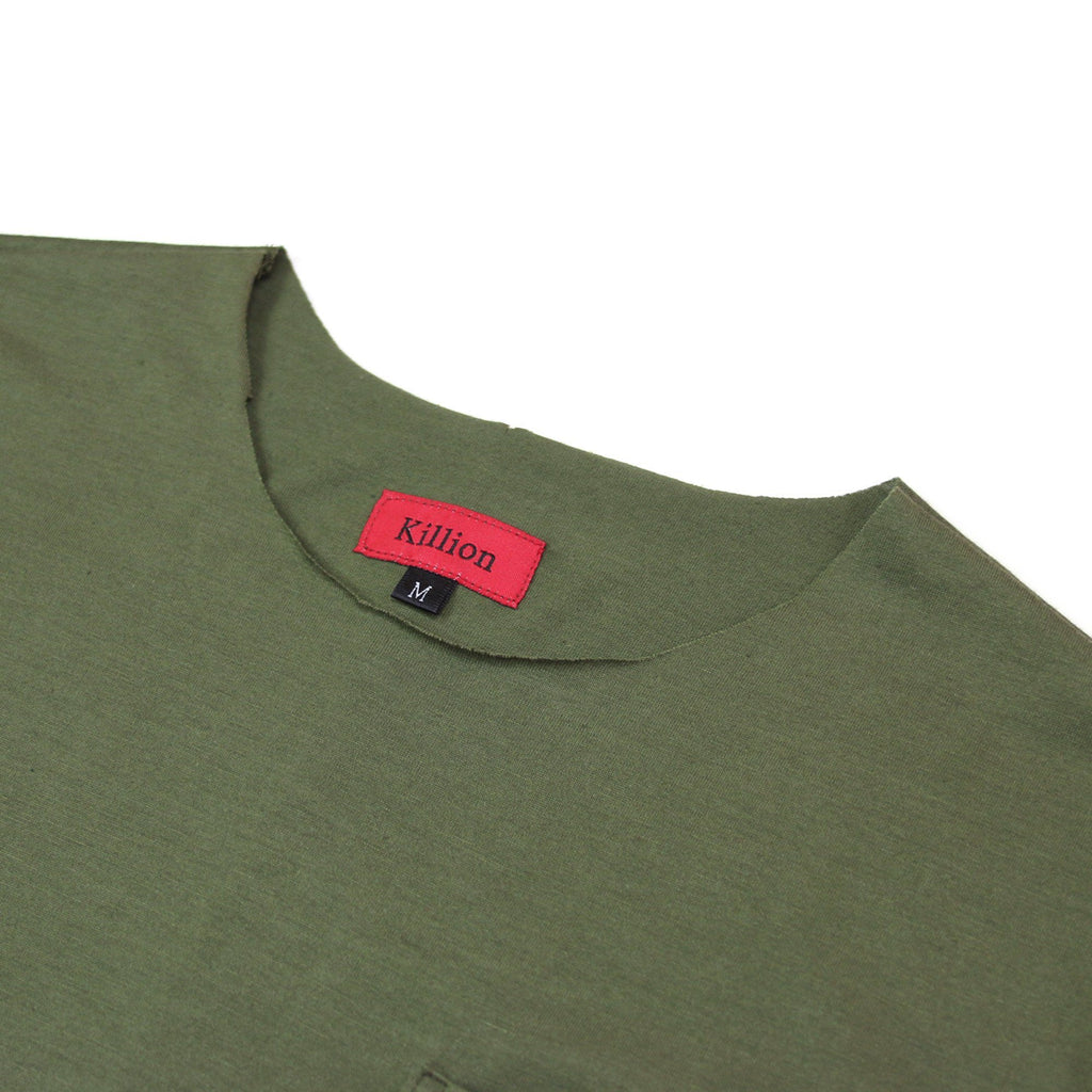 Raw Edges Cotton Pocket Shirt - Olive