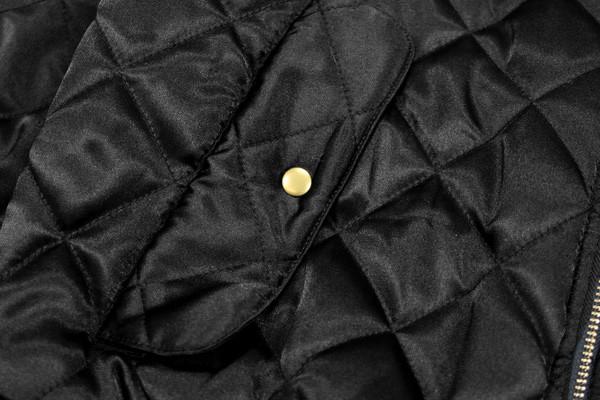 Quilted Satin MA-1 Bomber - Black