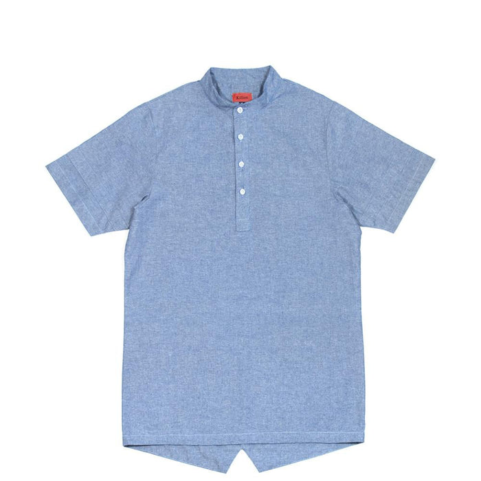 Hensworth Fishtail Top - Chambray Blue