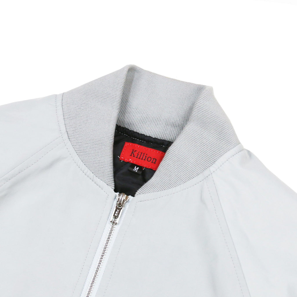 Fall Raglan MA-1 Bomber Jacket - Silver