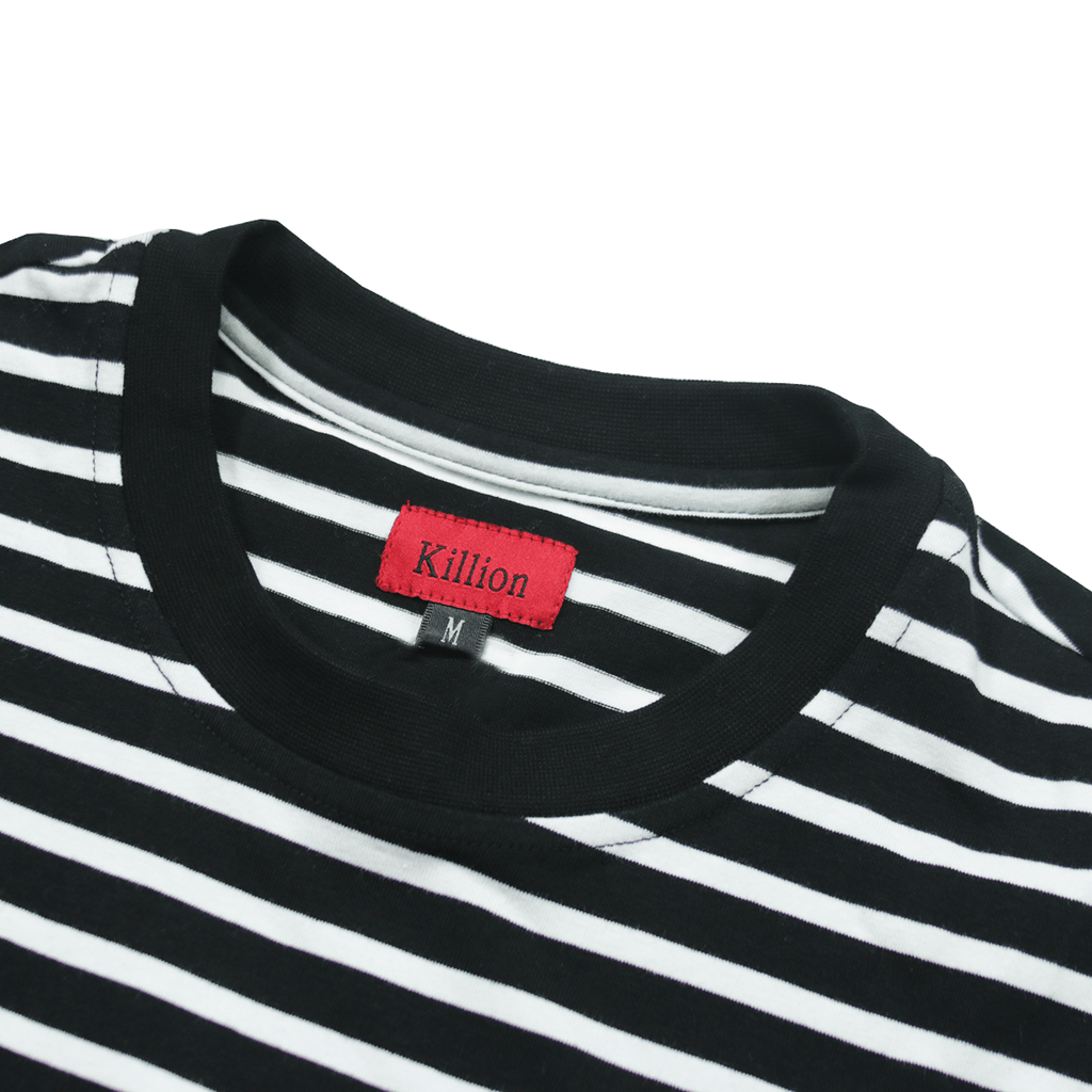 Scoop Striped Scalloped Shirt - Black/White
