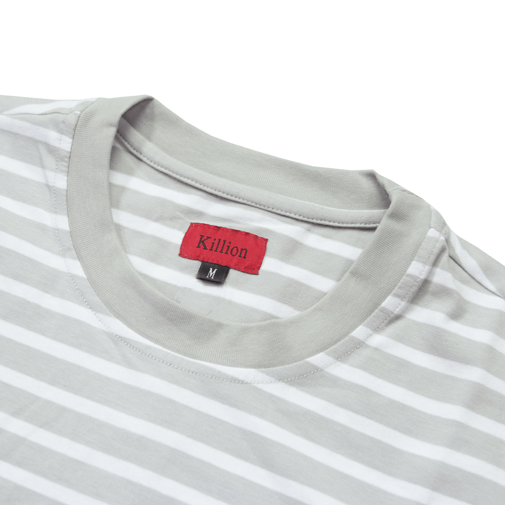 Scoop Striped Shirt - Light Grey/White