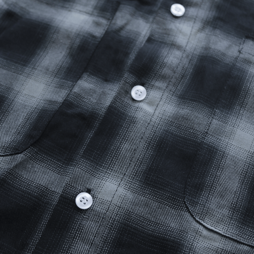 Kimono Flannel Buttonup - Grey/Black