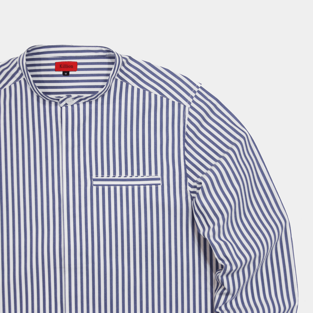 Striped Long Sleeve Grandad Top